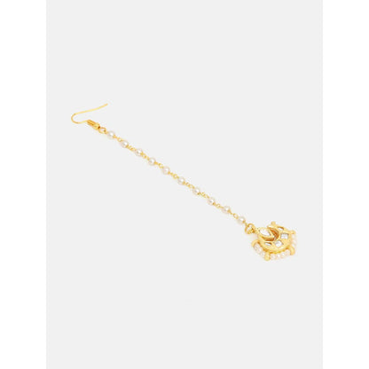 Ruby Raang Studio Kundan Maang Tikka with Earrings