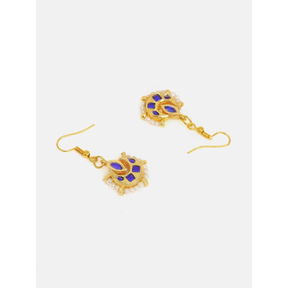 Ruby Raang Studio Finest Gold Kundan Earrings With A Maang Tikka