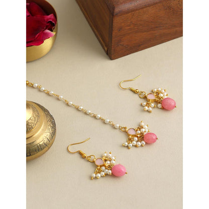 Ruby Raang Studio Mannat Maang Tikka With Pair Of Earrings