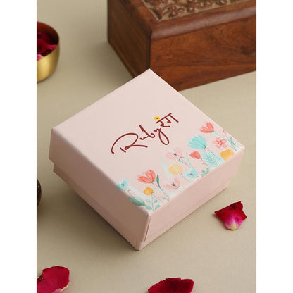 Ruby Raang Studio Pearl Kundan Blossom Of Maang Tikka with Earrings