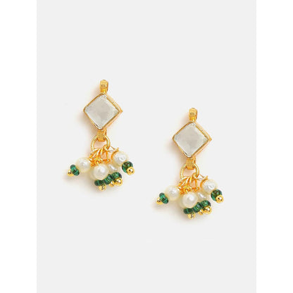 Ruby Raang Studio Double Color Drops Maang Tikka with Earrings