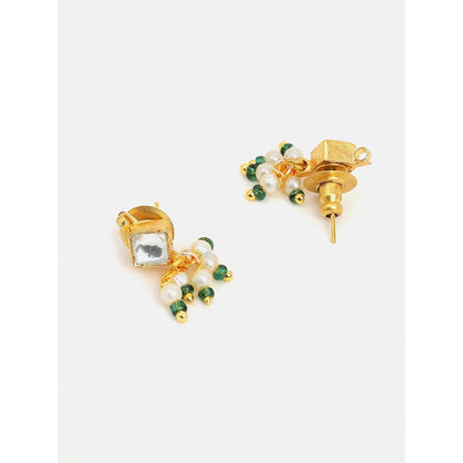 Ruby Raang Studio Double Color Drops Maang Tikka with Earrings