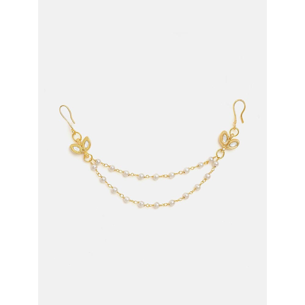 Ruby Raang Studio Pearl Kundan Hair Pin