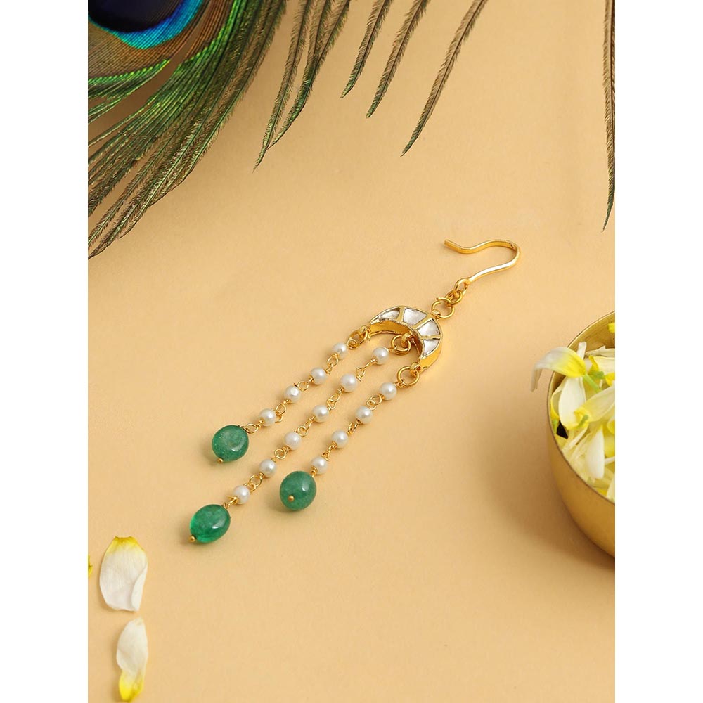Ruby Raang Studio Chanda Pearl Kundan Droppings Hair Pin