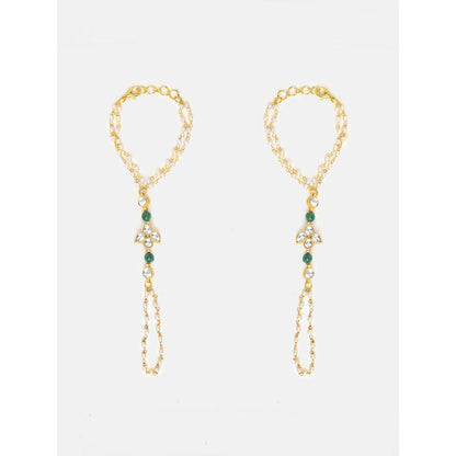 Ruby Raang Studio Pearl Kundan Hand Harness