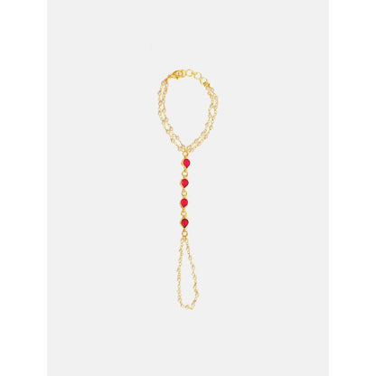 Ruby Raang Studio Mannat Pearl Kundan Hand Harness