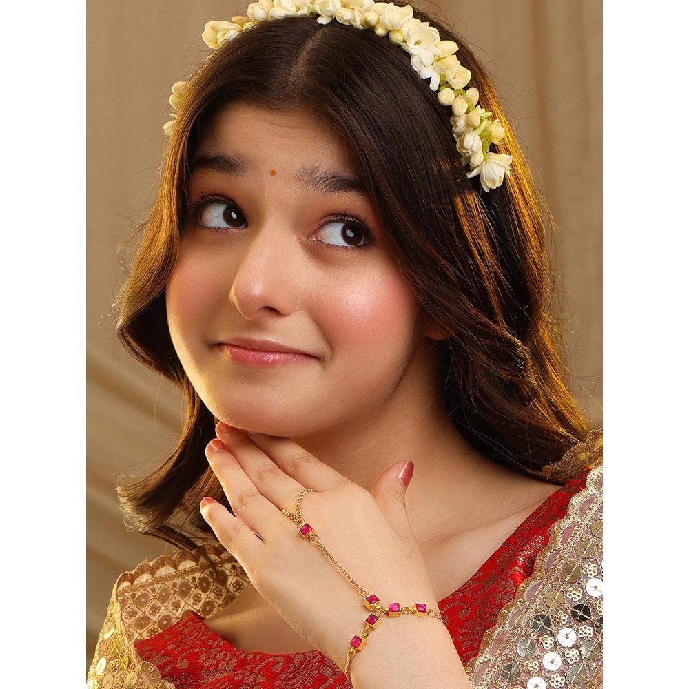 Ruby Raang Studio Stone Embedded Hand Harness