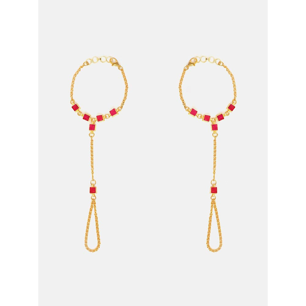 Ruby Raang Studio Womens Pearl Pink Kundan Jewellery Set