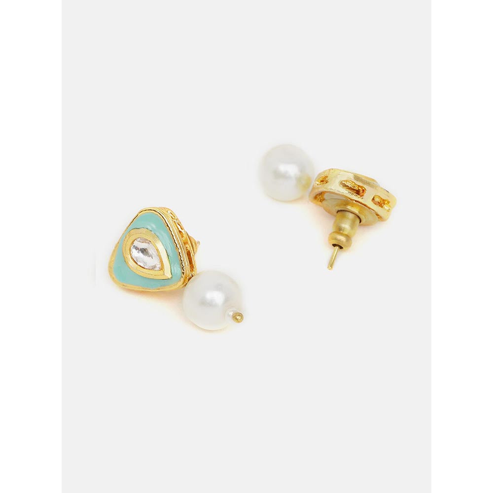 Ruby Raang Studio Ruhani Pearl Kundan Necklace with Earrings