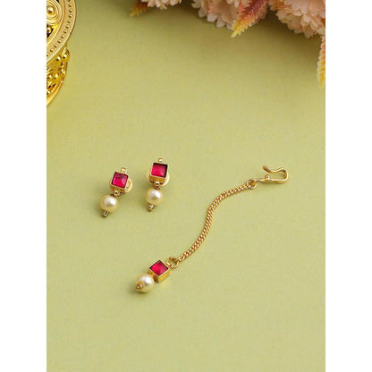 Ruby Raang Studio Blush Pearl Kundan Ruby Accent