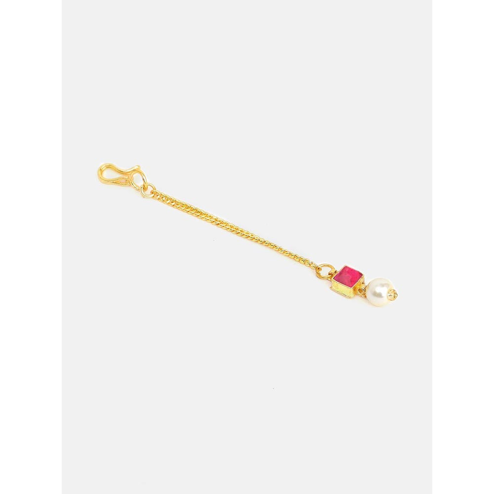 Ruby Raang Studio Blush Pearl Kundan Ruby Accent