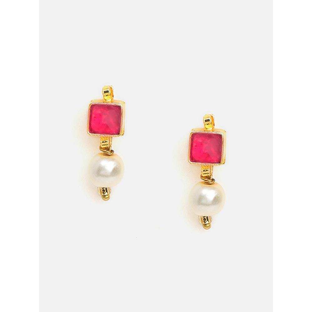 Ruby Raang Studio Blush Pearl Kundan Ruby Accent
