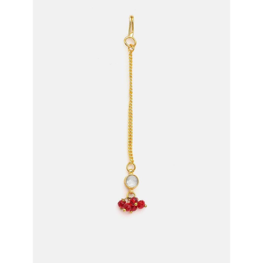 Ruby Raang Studio Raat Raani Pearl Kundan Maang Tikka