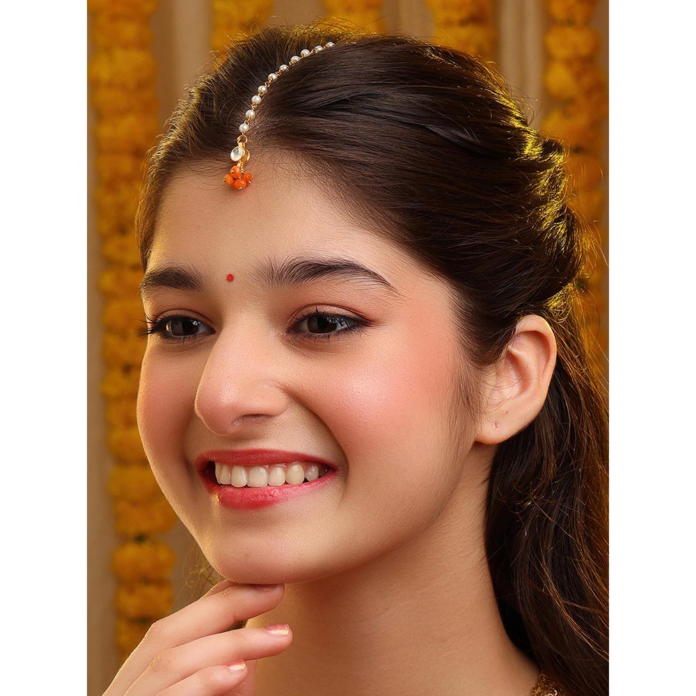 Ruby Raang Studio Traditional Teardrop Maang Tikka