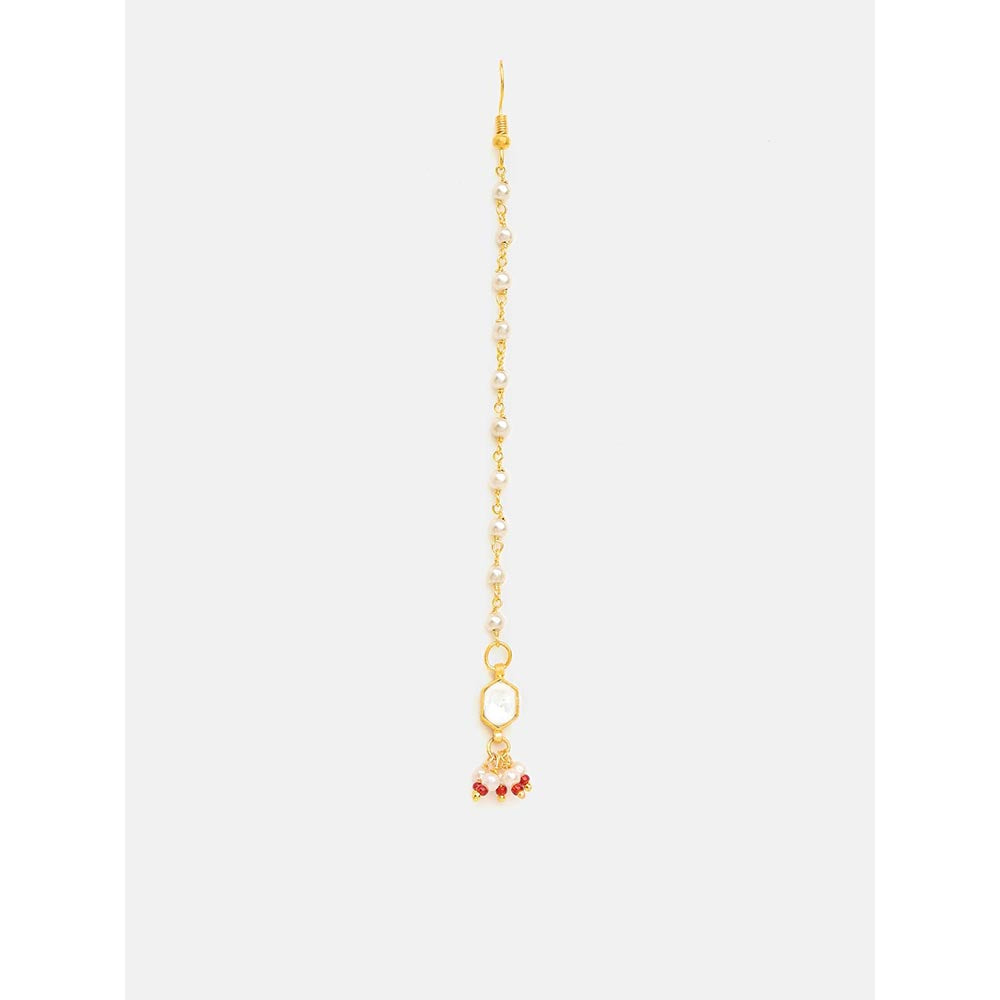Ruby Raang Studio Soft Bloom Kundan Maang Tikka