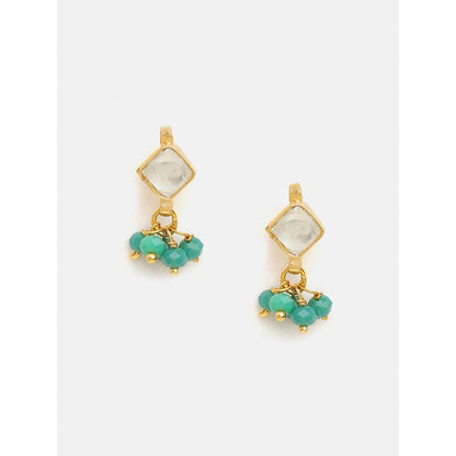 Ruby Raang Studio Diamond Pearl Kundan Dangling Earrings
