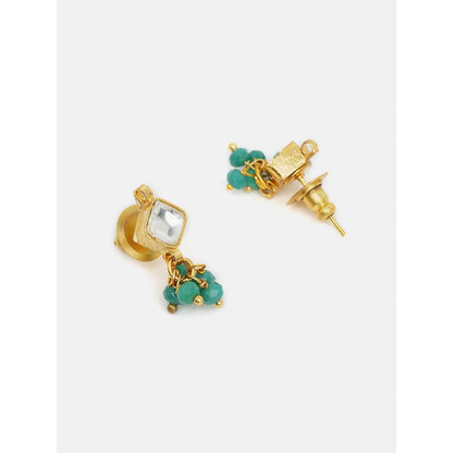 Ruby Raang Studio Diamond Pearl Kundan Dangling Earrings