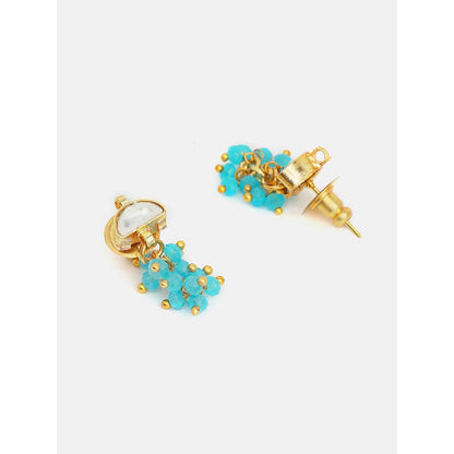 Ruby Raang Studio Pearl Kundan Stone Drops Earrings