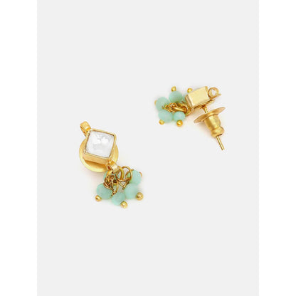 Ruby Raang Studio Diamond Pearl Kundan Dangling Earrings