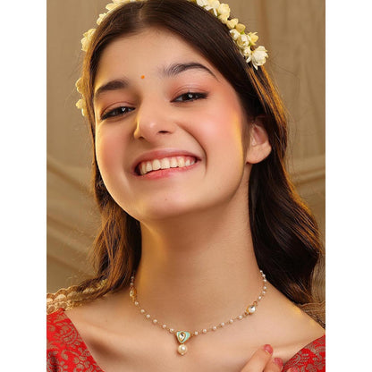 Ruby Raang Studio Sheesh Mahal Blue Kundan Necklace