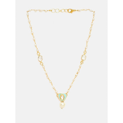 Ruby Raang Studio Sheesh Mahal Blue Kundan Necklace