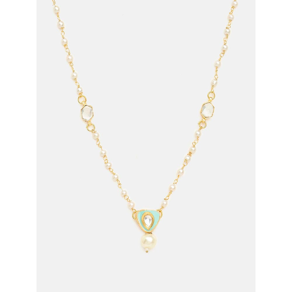 Ruby Raang Studio Sheesh Mahal Blue Kundan Necklace