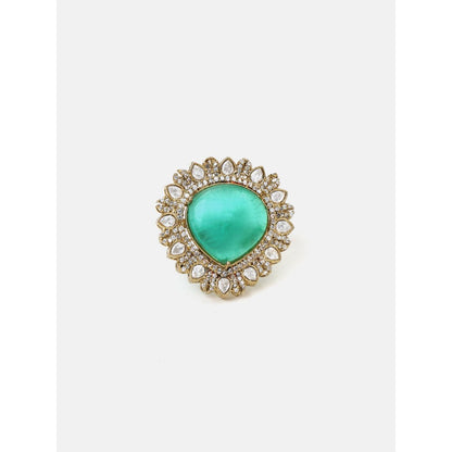Ruby Raang Studio Teardrop Green Stone Ring