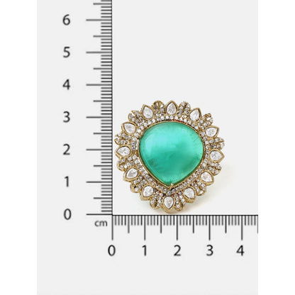 Ruby Raang Studio Teardrop Green Stone Ring