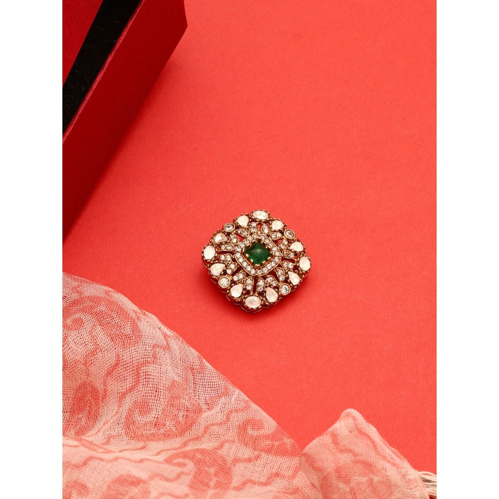Ruby Raang Studio Green Scarlet Brooch