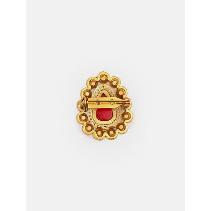 Ruby Raang Studio Red Teardrop Brooch