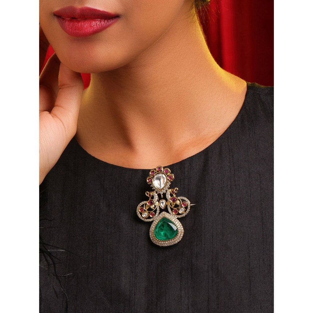 Ruby Raang Studio Multi-Color Mosaic Brooch