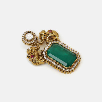 Ruby Raang Studio Regal Green Brooch