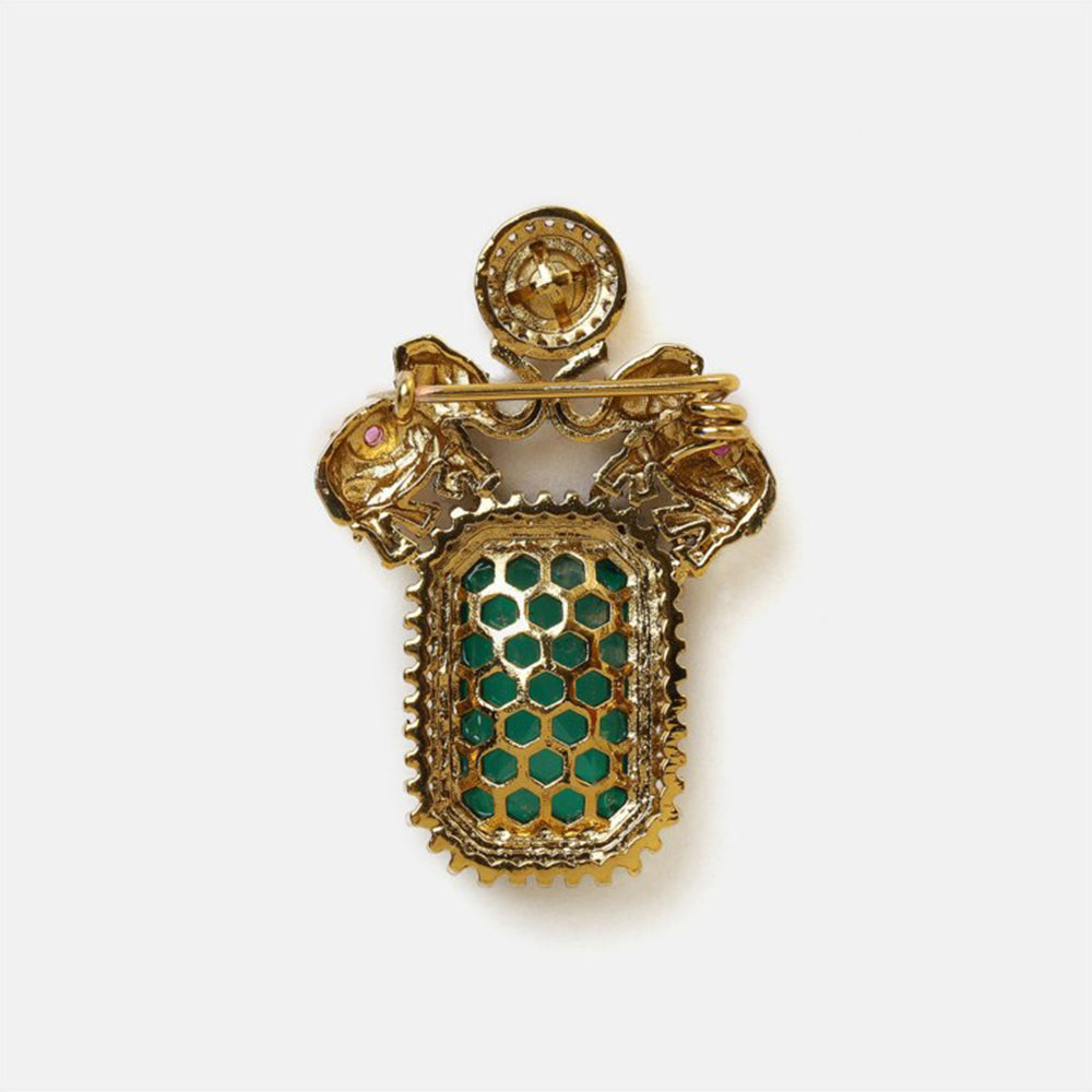 Ruby Raang Studio Regal Green Brooch
