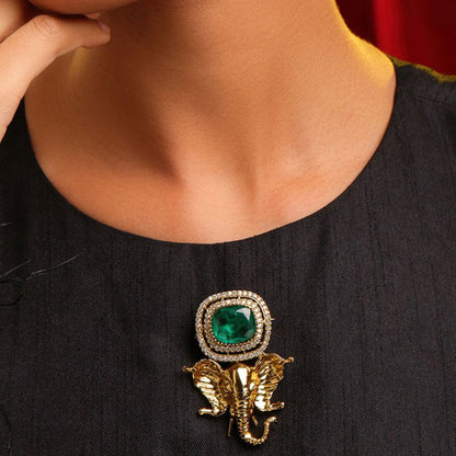 Ruby Raang Studio Ganesha Imprint Brooch