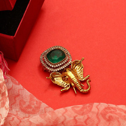 Ruby Raang Studio Ganesha Imprint Brooch