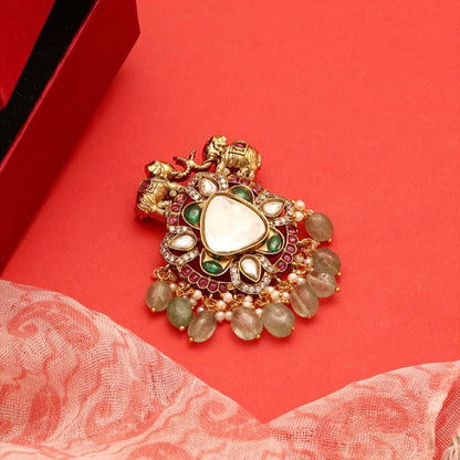 Ruby Raang Studio Mint Emerald Brooch