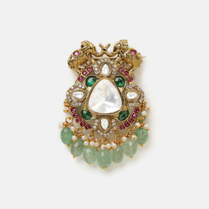 Ruby Raang Studio Mint Emerald Brooch
