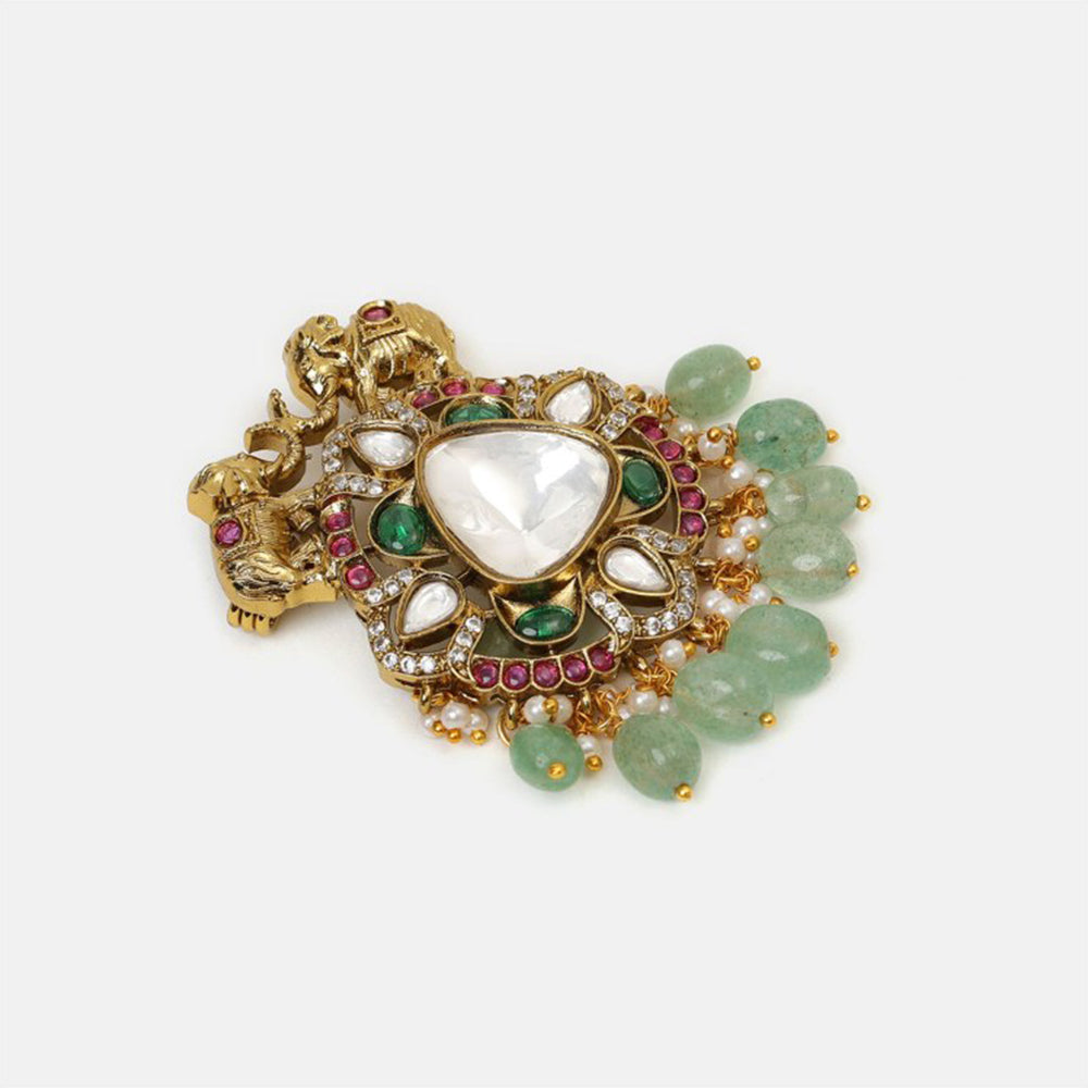 Ruby Raang Studio Mint Emerald Brooch