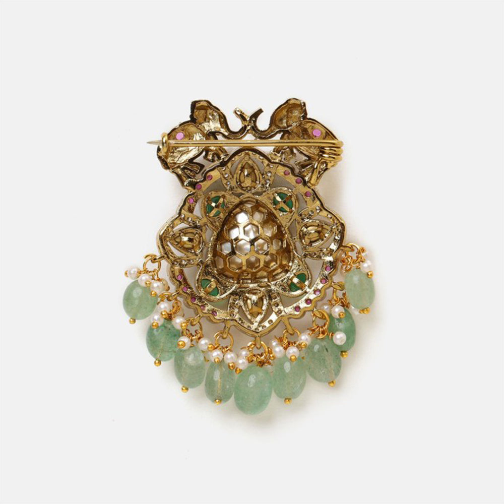 Ruby Raang Studio Mint Emerald Brooch