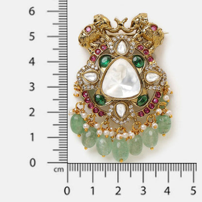 Ruby Raang Studio Mint Emerald Brooch