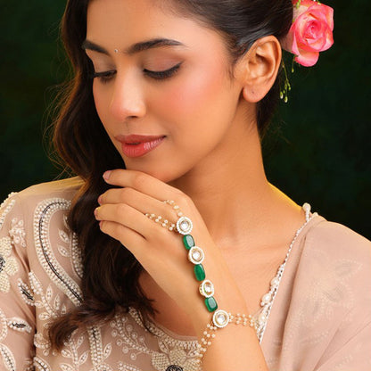 Ruby Raang Studio Emerald Pearl Haathphool