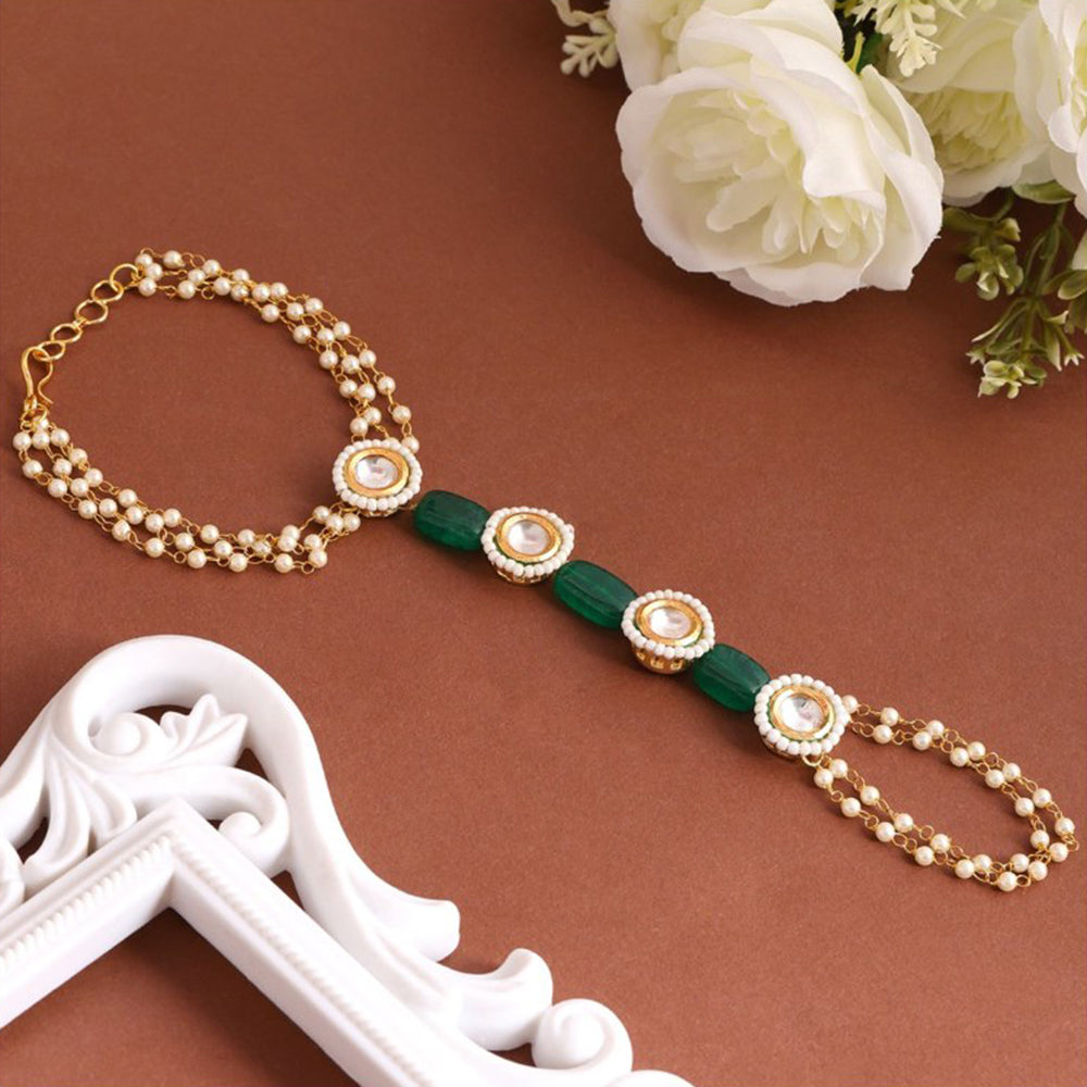 Ruby Raang Studio Emerald Pearl Haathphool