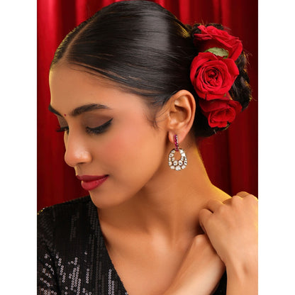 Ruby Raang Studio Pink Sparkle Drop Earrings