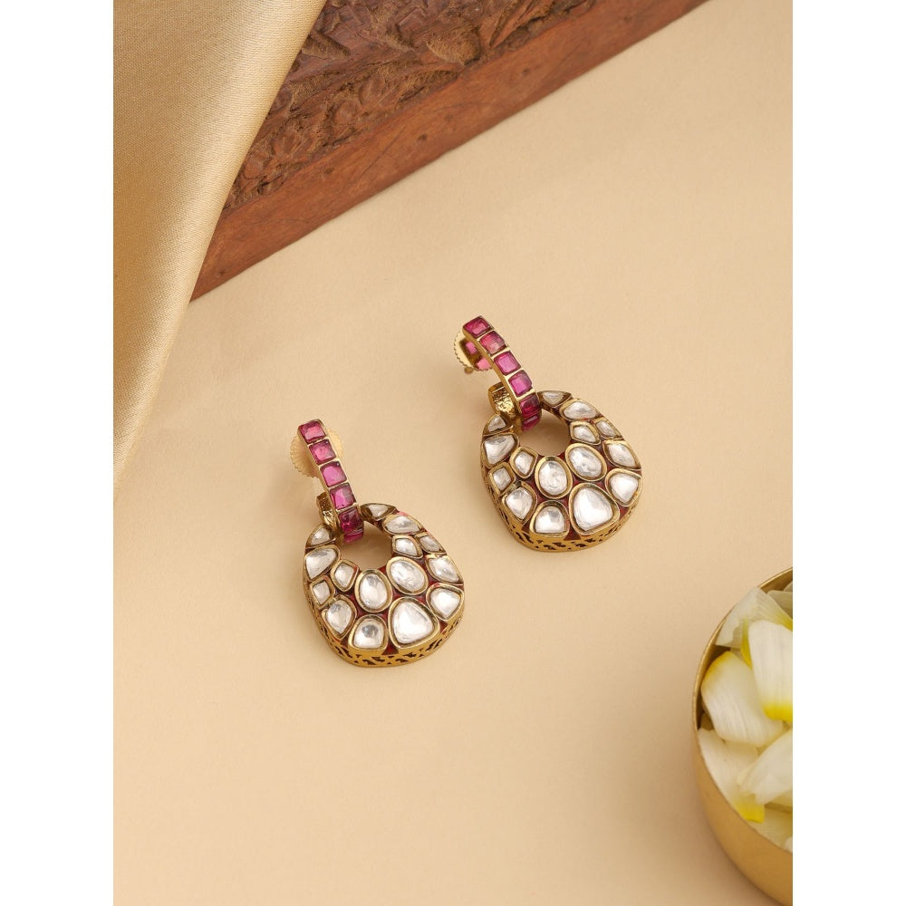 Ruby Raang Studio Pink Sparkle Drop Earrings
