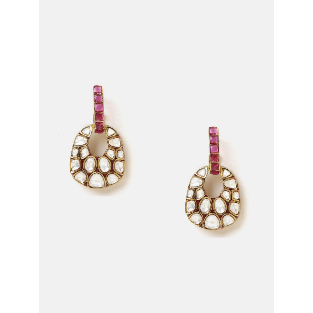 Ruby Raang Studio Pink Sparkle Drop Earrings