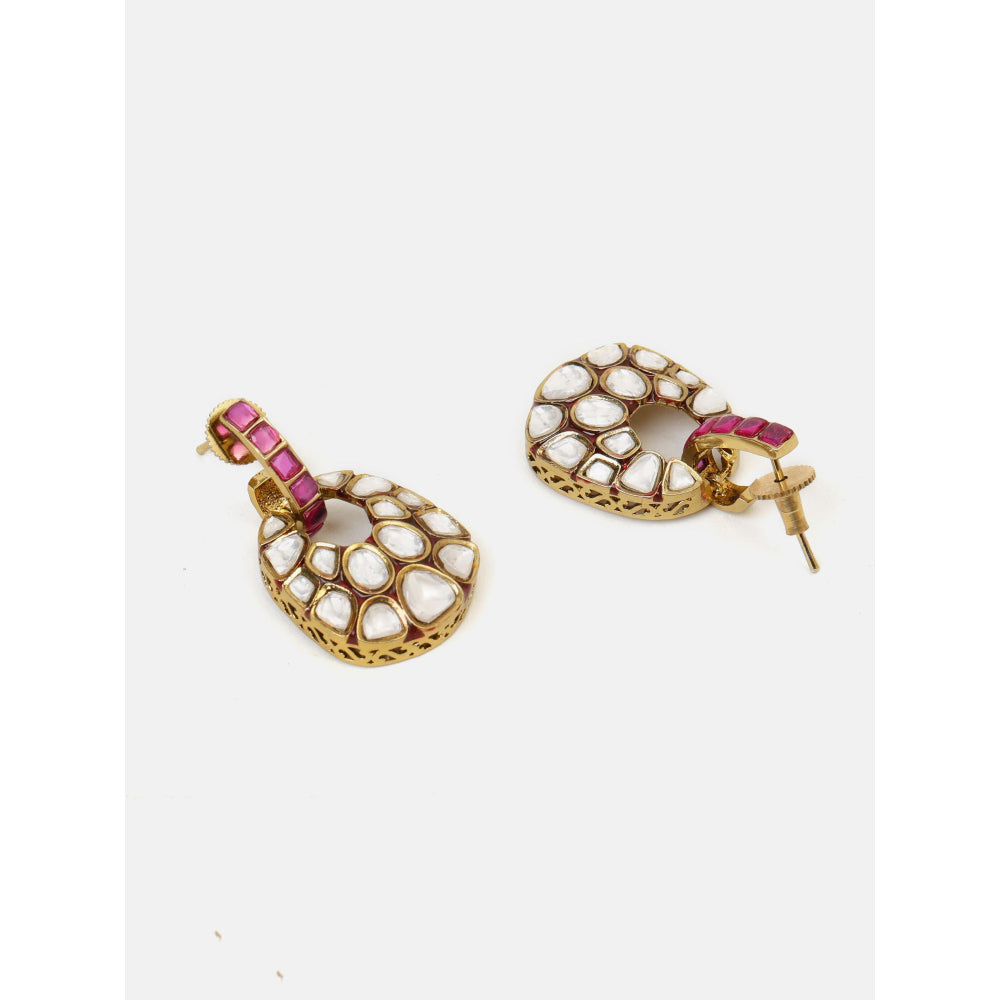 Ruby Raang Studio Pink Sparkle Drop Earrings