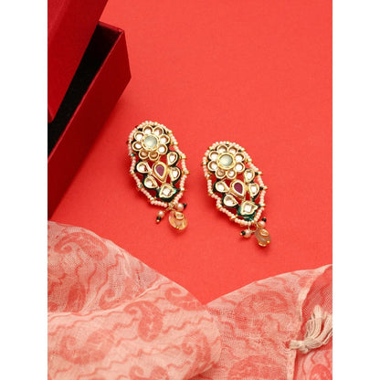 Ruby Raang Studio Multi-Color Kundan Drop Earrings
