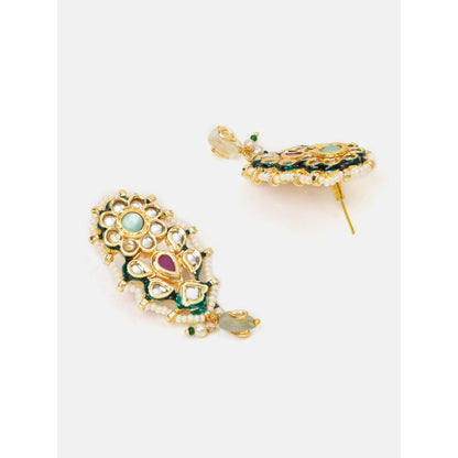 Ruby Raang Studio Multi-Color Kundan Drop Earrings