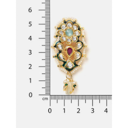 Ruby Raang Studio Multi-Color Kundan Drop Earrings