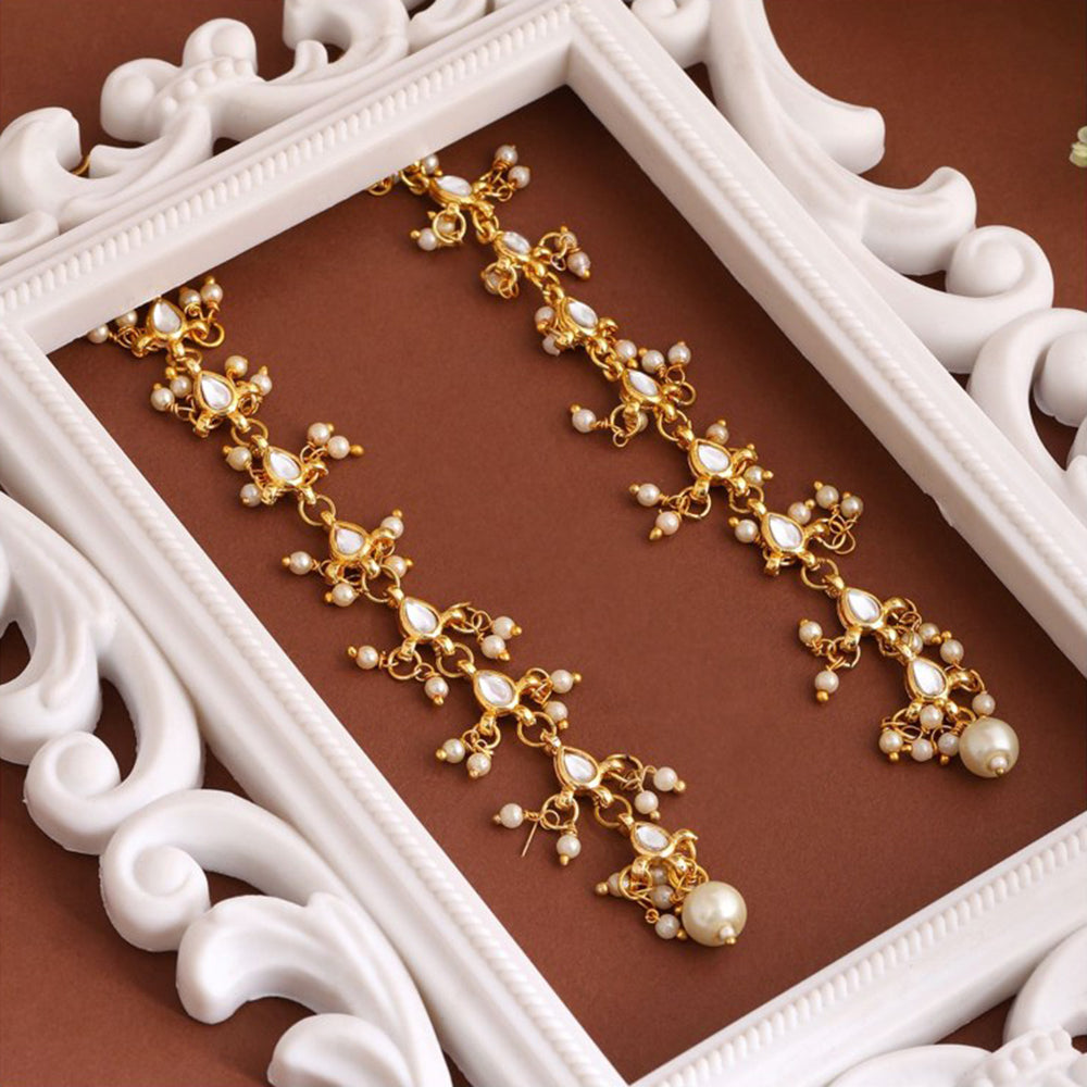 Ruby Raang Studio Pearl White Stones Earrings